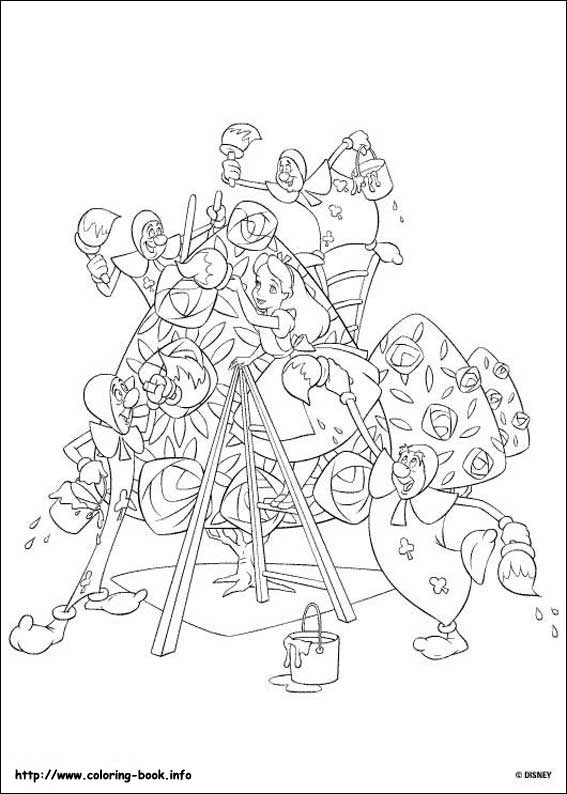 Alice in Wonderland coloring picture